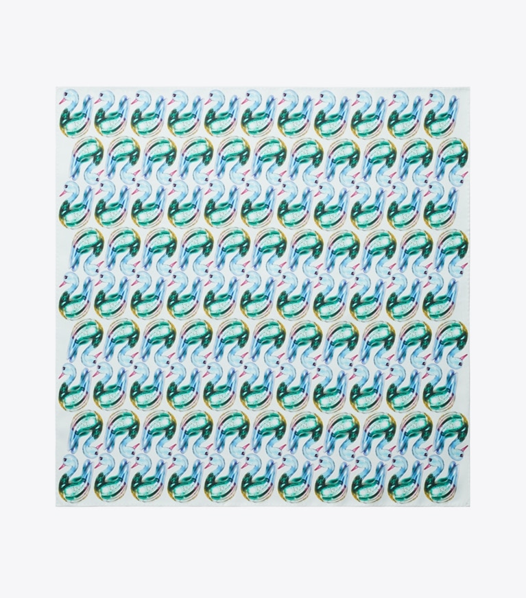 Tory Burch designer schals Lucky Duck Taschentuch in Blue von oben