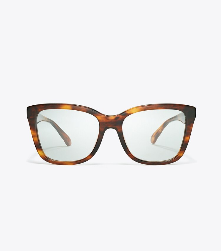 Tory Burch designer lunettes Lunettes carrées Kira dans DARK WOOD de face