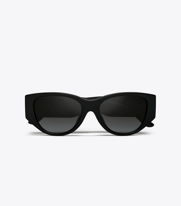 Tory Burch designer lunettes Lunettes de soleil œil de chat Kira dans BLACK vue du dessus