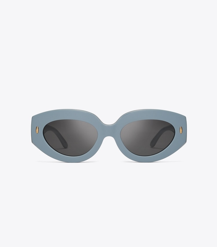 Tory Burch designer lunettes Lunettes de soleil œil-de-chat oversize Miller in CRISP BLUE front