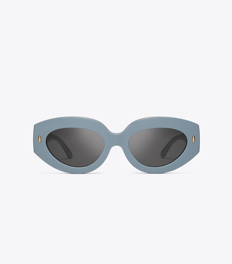 Tory Burch designer lunettes Lunettes de soleil œil-de-chat oversize Miller in CRISP BLUE front