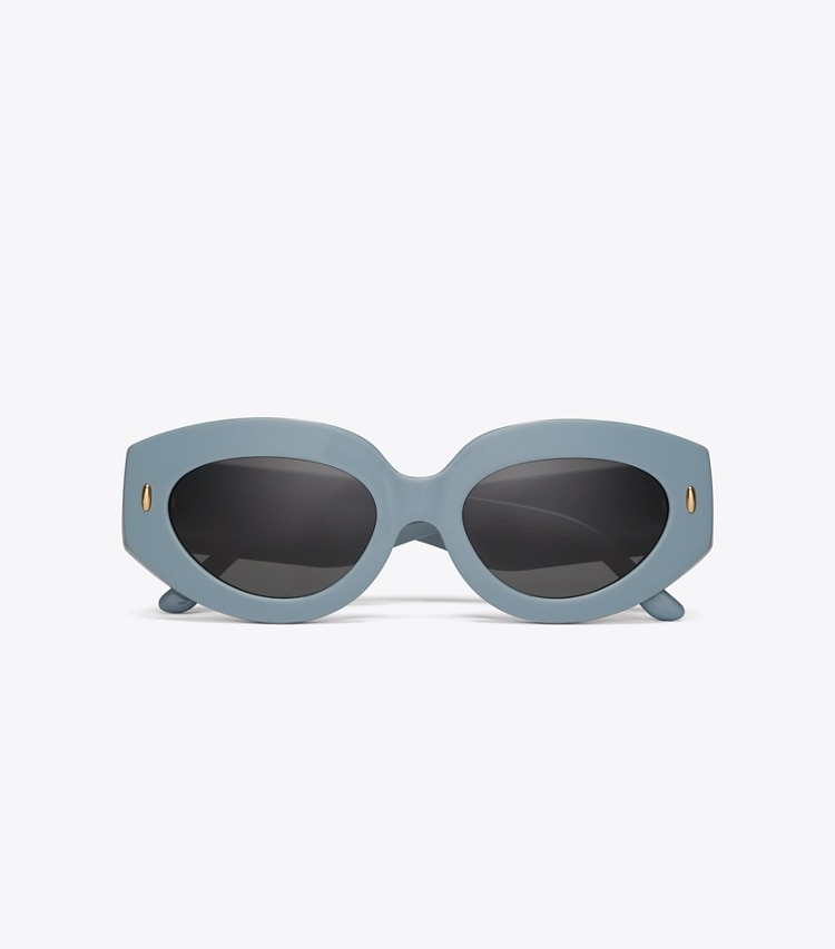 Tory Burch designer lunettes Lunettes de soleil œil-de-chat oversize Miller in CRISP BLUE dessus