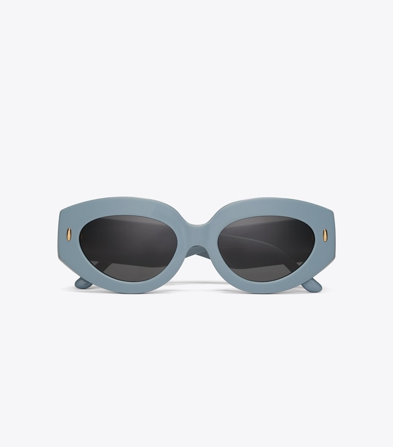 Tory Burch designer lunettes Lunettes de soleil œil-de-chat oversize Miller in CRISP BLUE front