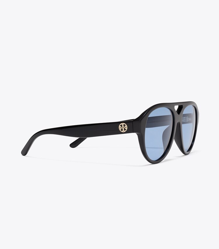 Tory Burch designer lunettes Lunettes de soleil aviateur Icon in BLACK/BLUE informations