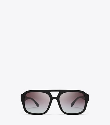 Tory Burch designer lunettes Lunettes de soleil aviateur Miller in BLACK/GREY GRADIENT VIOLET front