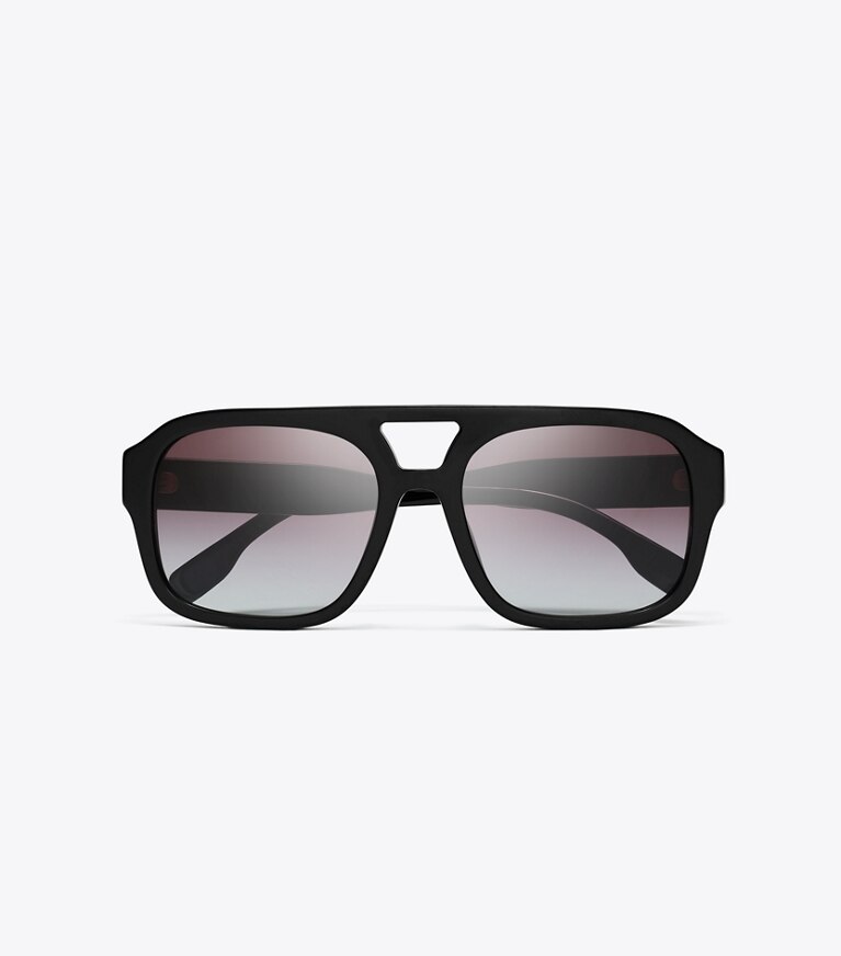 Tory Burch designer lunettes Lunettes de soleil aviateur Miller in BLACK/GREY GRADIENT VIOLET dessus