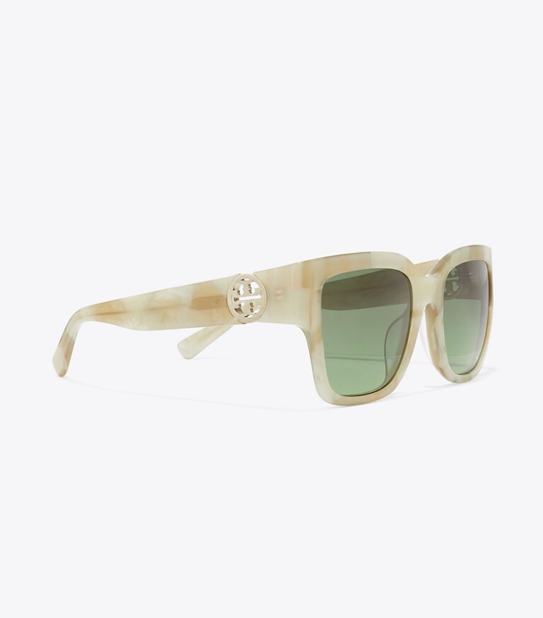 Tory Burch designer lunettes Lunettes de soleil carrées Miller in GREEN MARBLE/GREEN GRADIENT informations