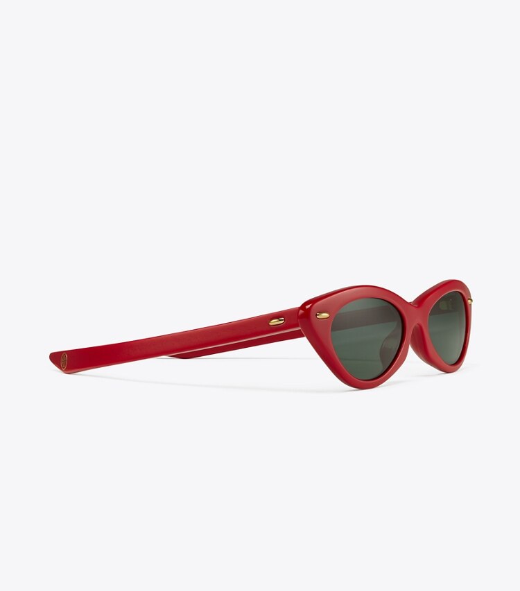 Tory Burch designer lunettes Lunettes de soleil cat eye Claire McCardell in TORY RED informations
