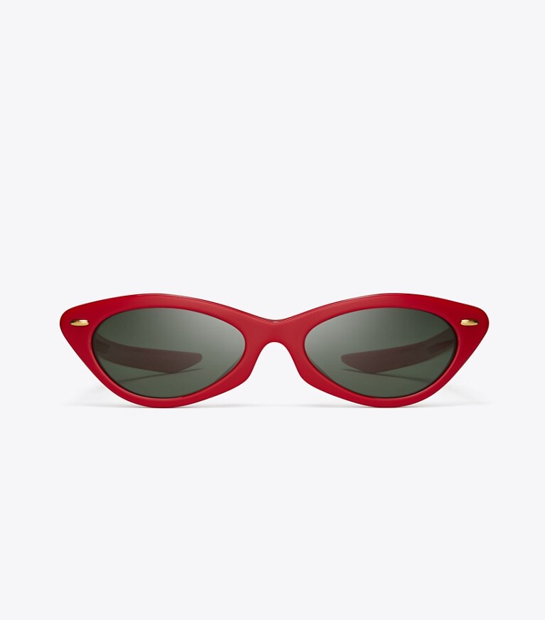 Tory Burch designer lunettes Lunettes de soleil cat eye Claire McCardell in TORY RED front