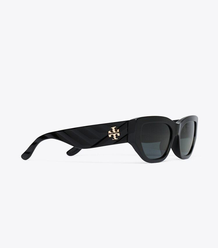 Tory Burch designer lunettes Lunettes de soleil Cat Eye Kira in BLACK/DARK GREY informations