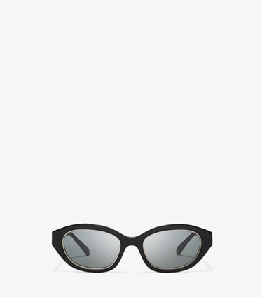 Tory Burch designer lunettes Lunettes de soleil Cat Eye Kira in BLACK/DARK GRAY front