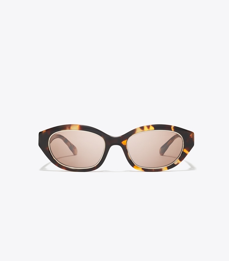 Tory Burch designer lunettes Lunettes de soleil Cat Eye Kira in TORTOISE/AMBER BROWN front