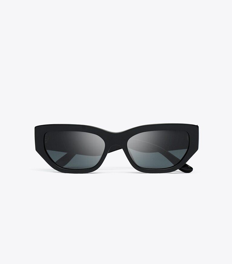 Tory Burch designer lunettes Lunettes de soleil Cat Eye Kira in BLACK/DARK GREY dessus
