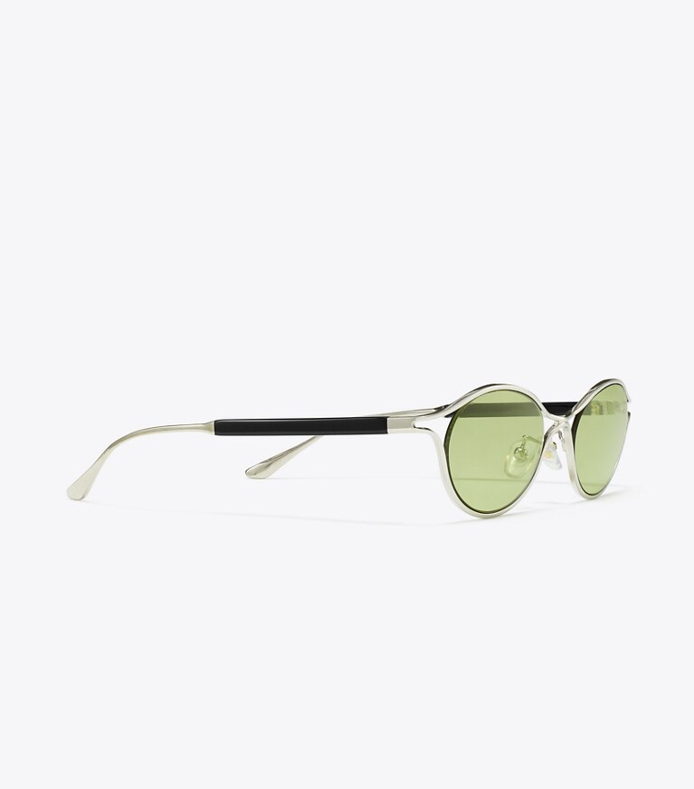 Tory Burch designer lunettes Lunettes de soleil Deco Runway in SILVER/GREEN informations