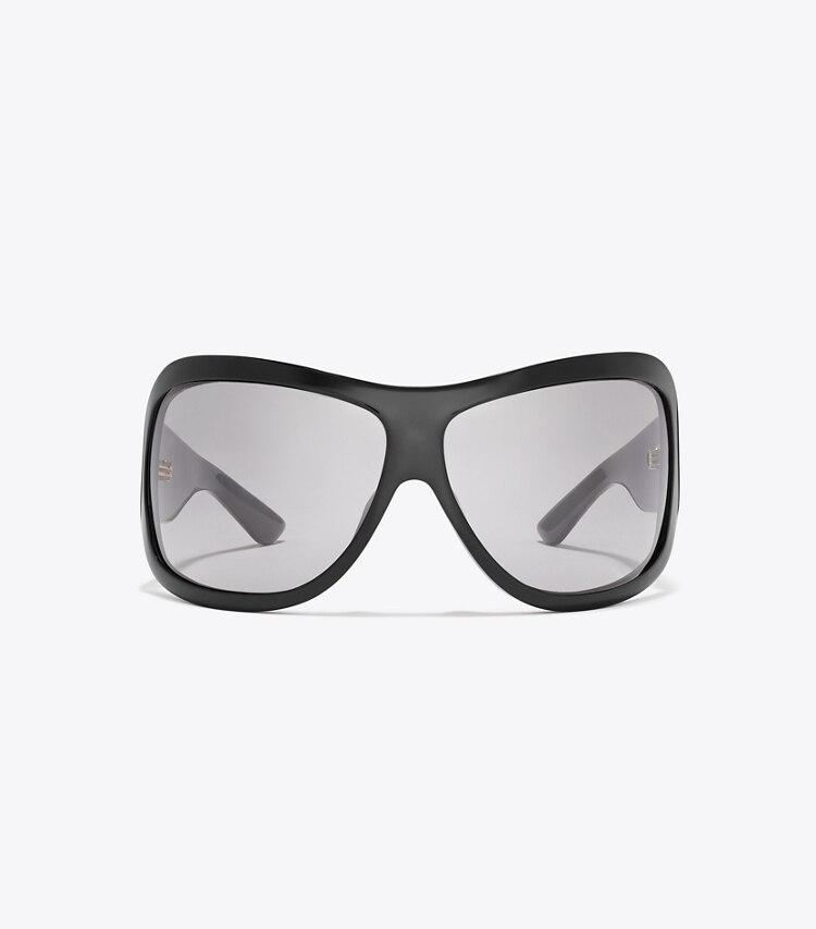 Tory Burch designer lunettes Lunettes de soleil du défilé in BLACK/GREY front