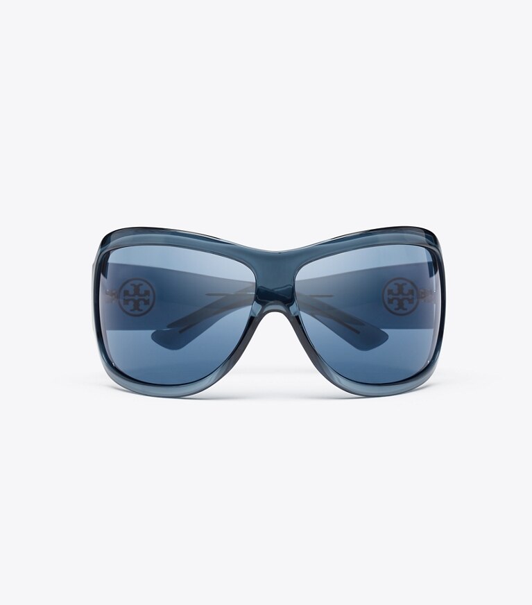 Tory Burch designer lunettes Lunettes de soleil du défilé in TRANSPARENT NAVY/DARK BLUE dessus