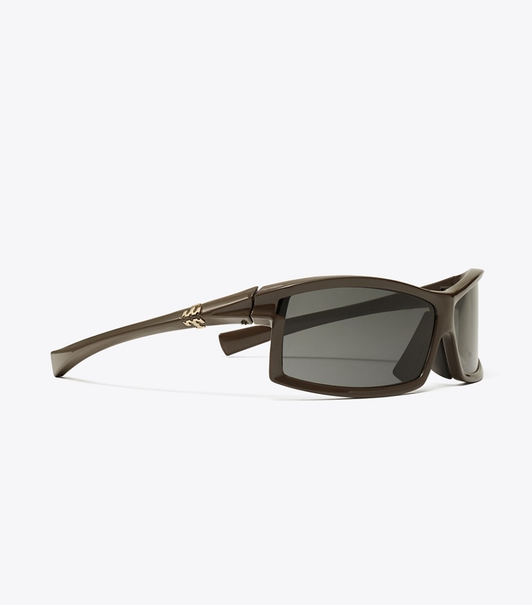Tory Burch designer lunettes Lunettes de soleil Eleanor Runway dans BROWN/DARK GREY détails