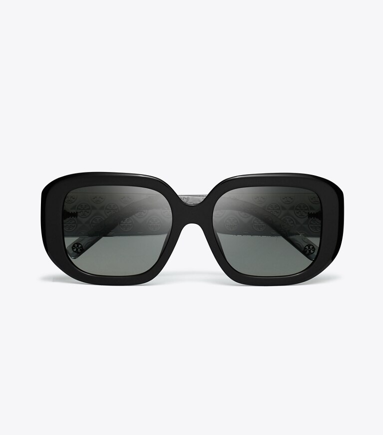 Tory Burch designer lunettes Lunettes de soleil géométriques T Monogram dans BLACK/GREY GRADIENT vue du dessus