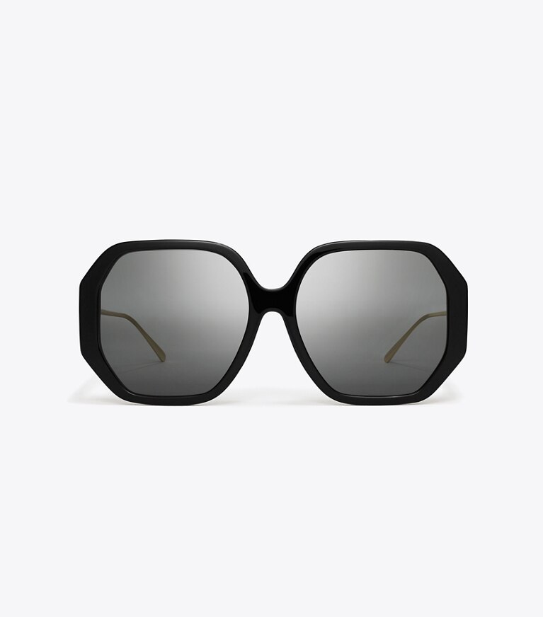 Tory Burch designer lunettes Lunettes de soleil oversize Miller in BLACK/DARK GREY front