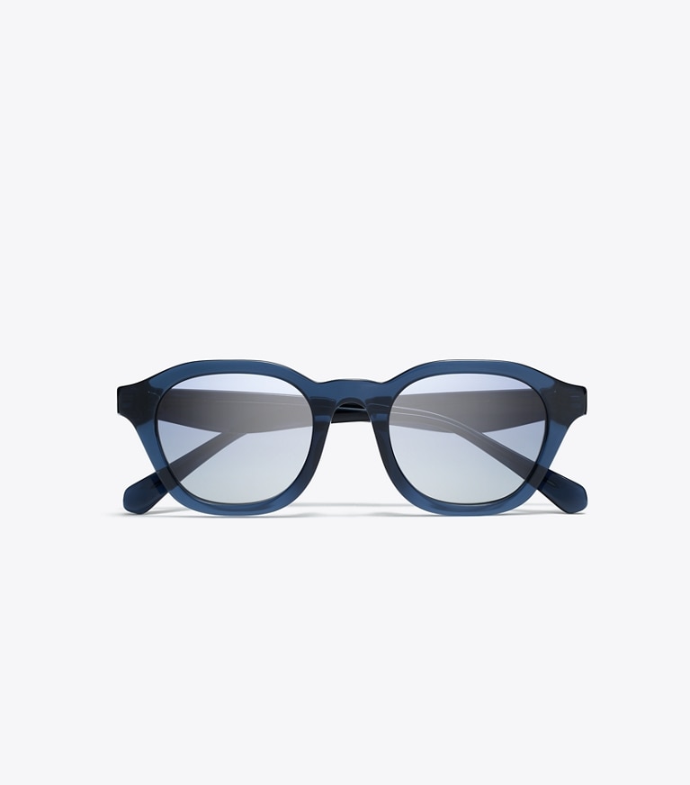 Tory Burch designer lunettes Lunettes de soleil rondes Kira dans TRANSPARENT BLUE/BLUE GRADIENT vue du dessus
