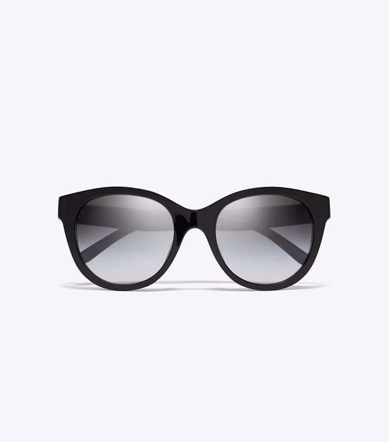 Tory Burch designer lunettes Lunettes de soleil rondes Miller dans BLACK/GREY GRADIENT vue du dessus