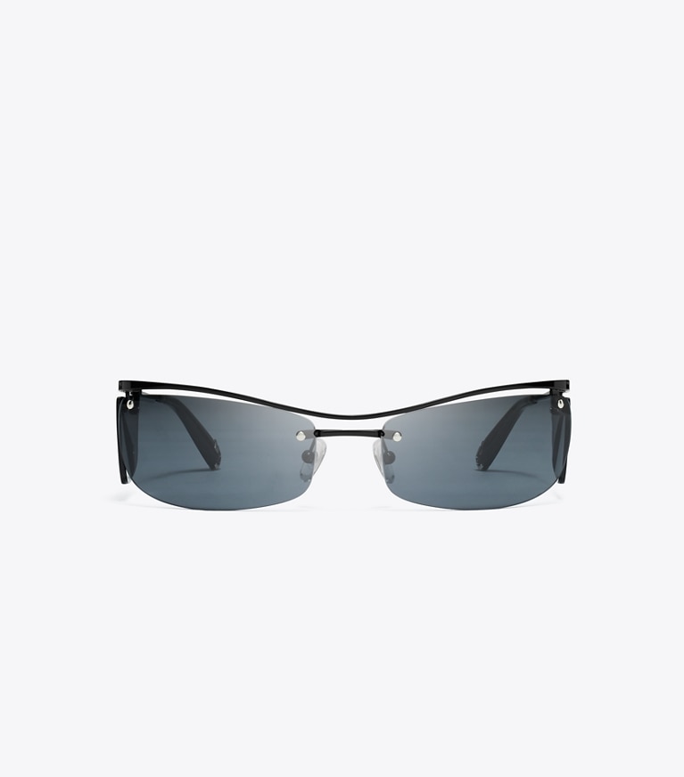 Tory Burch designer lunettes Lunettes de soleil Runway à double verre dans DARK GREY 1 de face