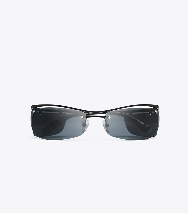 Tory Burch designer lunettes Lunettes de soleil Runway à double verre dans DARK GREY 1 vue du dessus