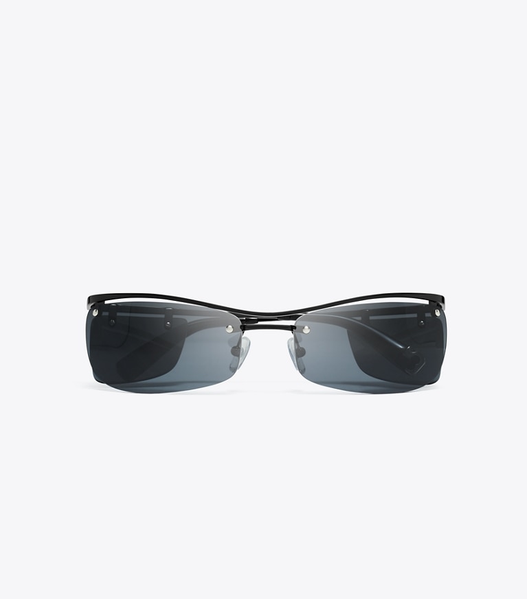 Tory Burch designer lunettes Lunettes de soleil Runway à double verre dans DARK GREY 1 vue du dessus