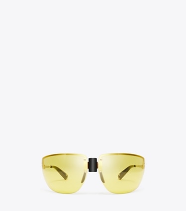 Tory Burch designer lunettes Lunettes de soleil Runway in SHINY LIGHT GOLD/YELLOW front