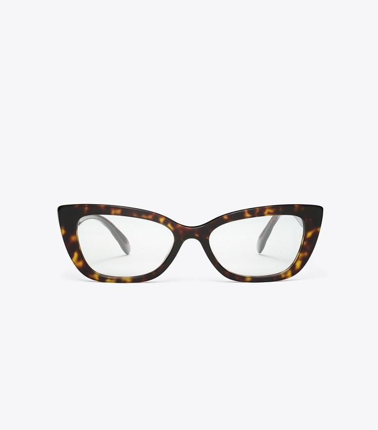Tory Burch designer lunettes Lunettes de vue œil de chat Kira dans DARK TORTOISE de face