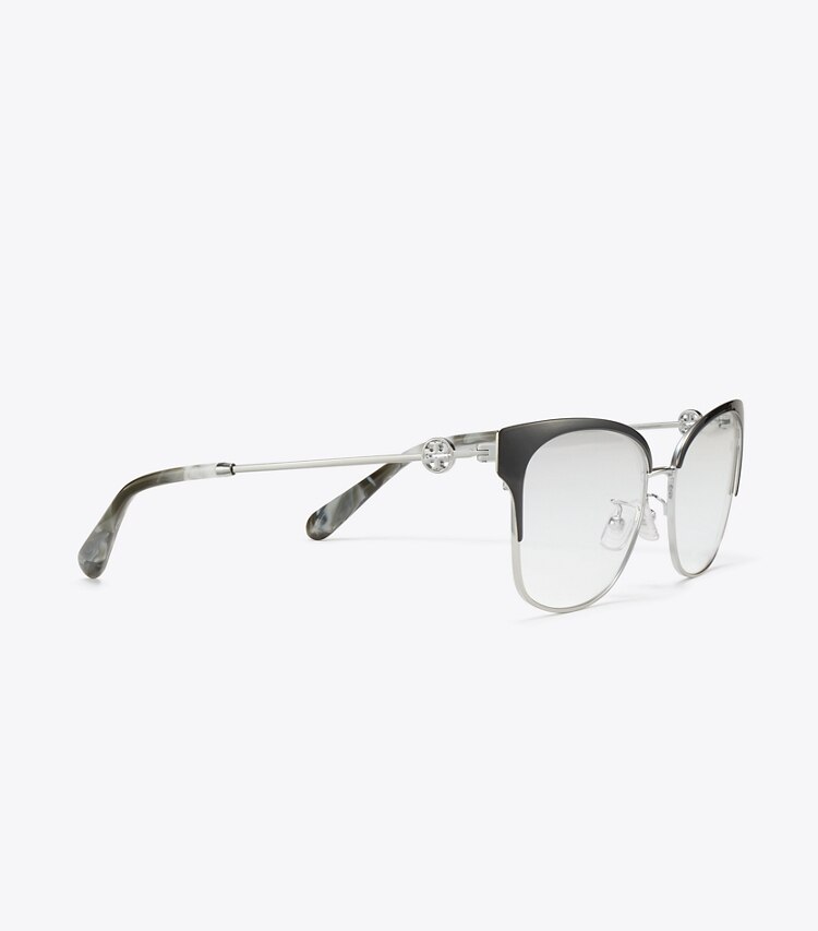 Tory Burch designer lunettes Lunettes de vue œil de chat Miller dans SILVER/BLACK détails