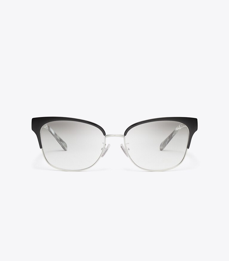 Tory Burch designer lunettes Lunettes de vue œil de chat Miller dans SILVER/BLACK de face