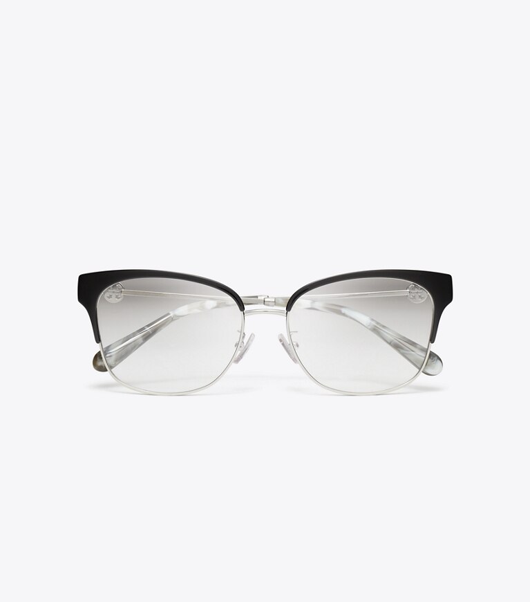 Tory Burch designer lunettes Lunettes de vue œil de chat Miller dans SILVER/BLACK vue du dessus