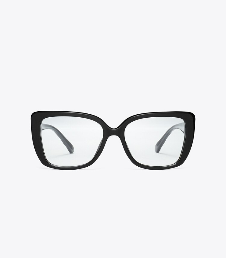 Tory Burch designer lunettes Lunettes de vue carrées Kira dans BLACK de face