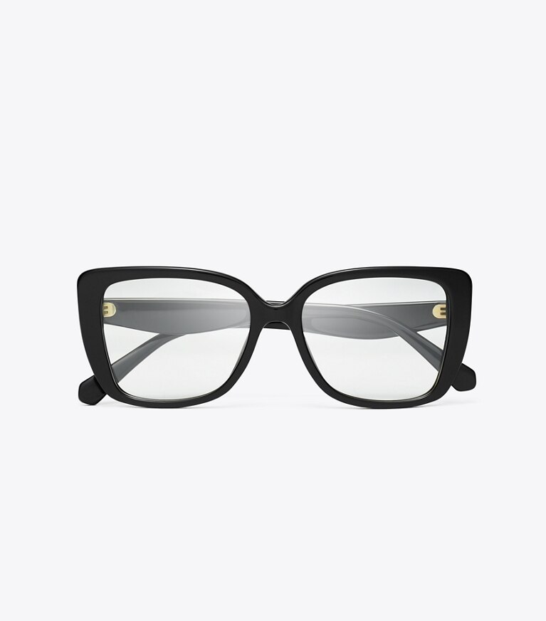 Tory Burch designer lunettes Lunettes de vue carrées Kira dans BLACK vue du dessus