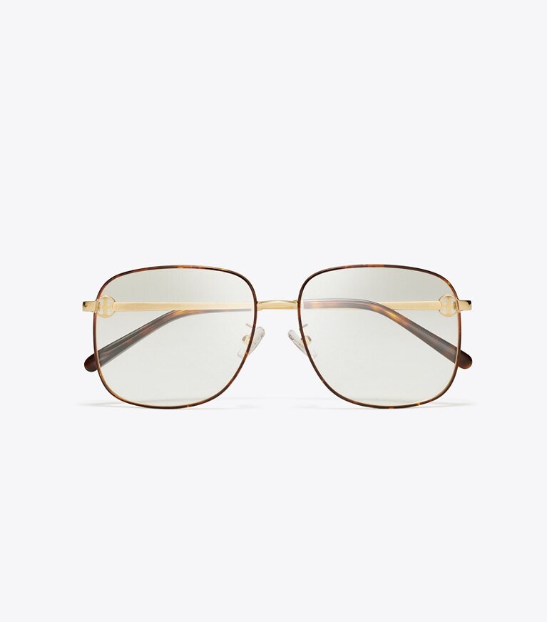 Tory Burch designer lunettes Lunettes de vue Miller carrées en métal dans GOLD vue du dessus