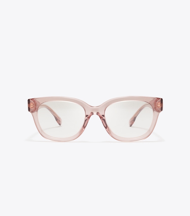 Tory Burch designer lunettes Lunettes de vue Miller Square dans TRANSPARENT LIGHT PINK de face