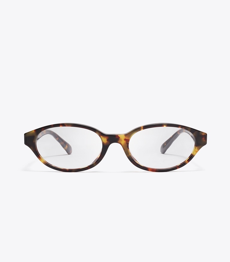 Tory Burch designer lunettes Lunettes ovales Kira dans DARK TORTOISE de face