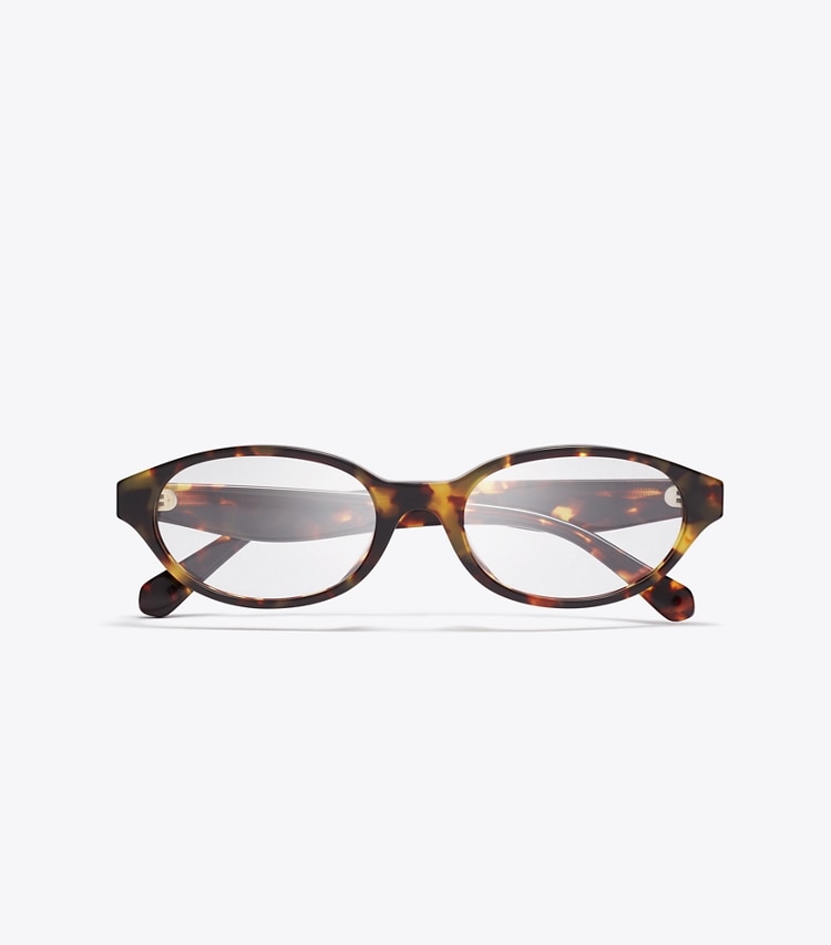 Tory Burch designer lunettes Lunettes ovales Kira dans DARK TORTOISE vue du dessus