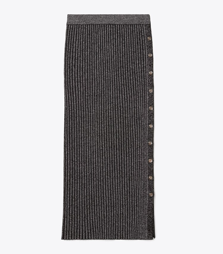 Tory Burch designer bottoms Lurex Stripe Knit Skirt in Black front