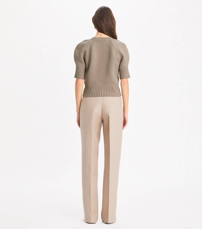 Tory Burch designer maglioni Maglia girocollo in lana in Mink Brown front