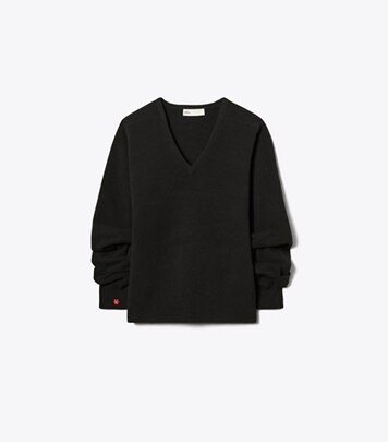 TORY BURCH｜ (SCRUNCHED SLEEVE T-SHIRT (160086-117)) scrunched-sleeve-t-shirt-front