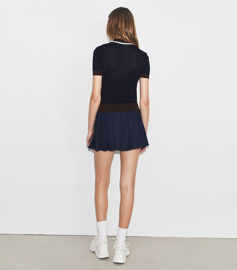 Tory Sport designer maglioni Maglia in viscosa traforata in Tory Navy front
