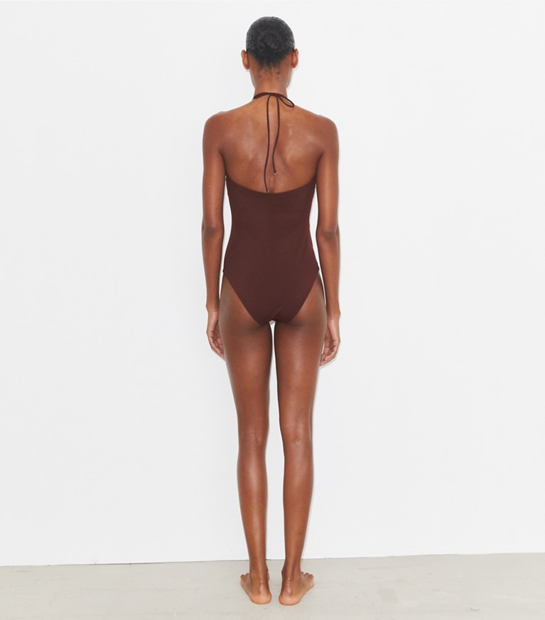Tory Burch designer une pièce Maillot de bain dos nu in Merlot front