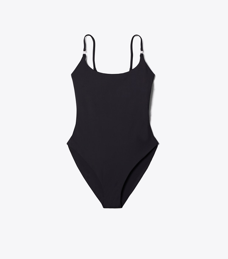 Tory Burch designer une pièce Maillot de bain uni dans Black de face