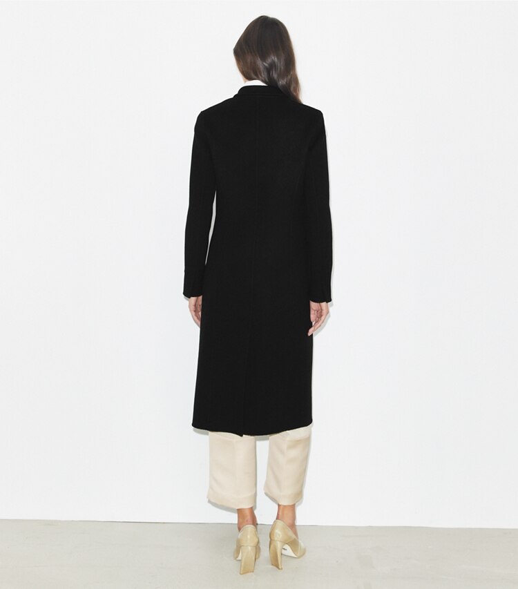 Tory Burch designer manteaux Manteau de laine dans Black sur modèle, de dos