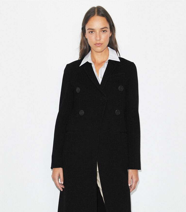 Tory Burch designer manteaux Manteau de laine dans Black détail sur modèle
