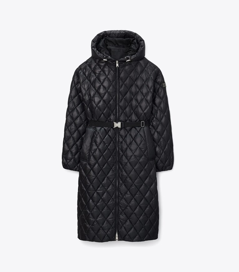 Tory Burch designer manteaux Manteau matelassé à capuche en nylon in BLACK front