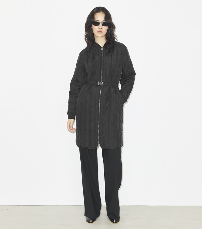 Tory Burch designer manteaux Manteau matelassé en nylon in Black front