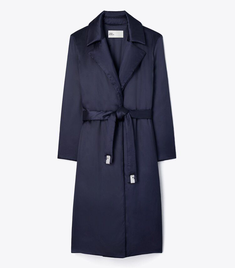 Tory Burch designer manteaux Manteau matelassé en viscose dans Medium Navy de face